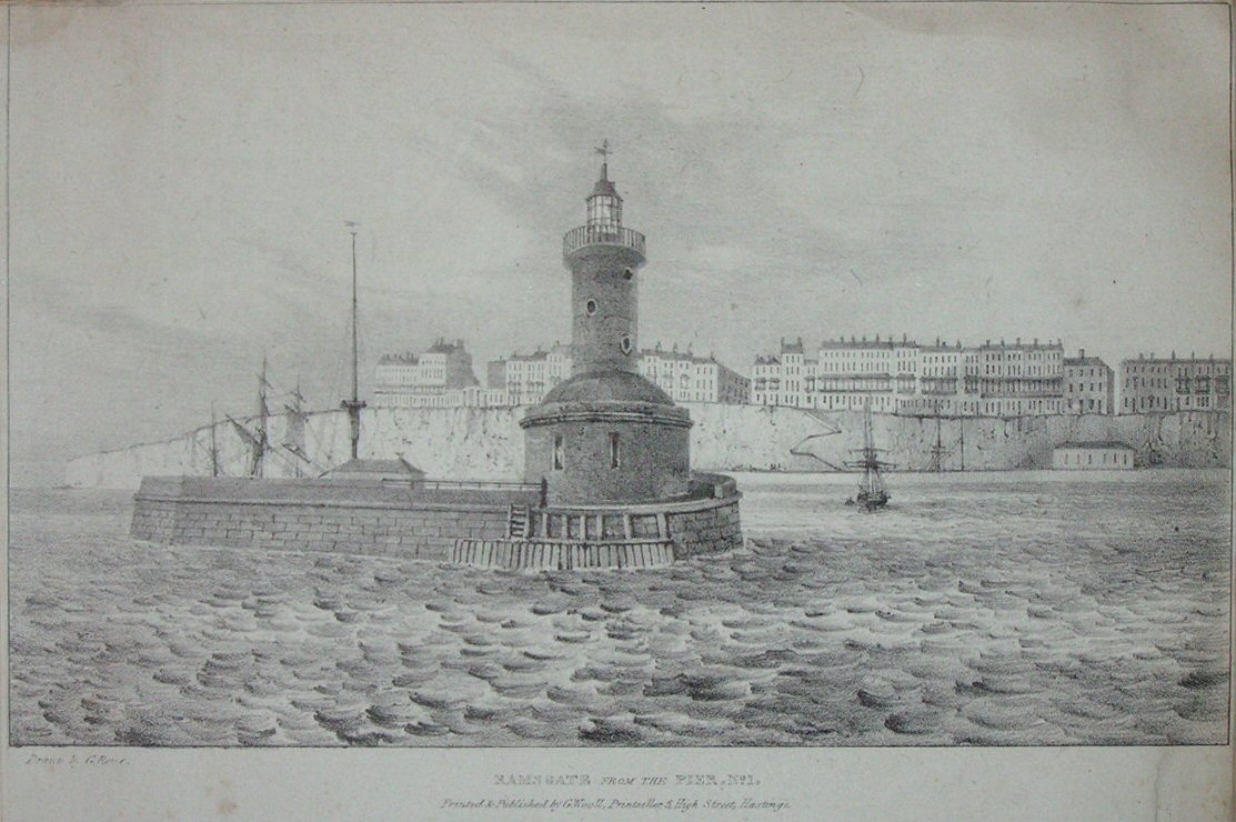 Lithograph - Ramsgate from the Pier, No.1. - Rowe
